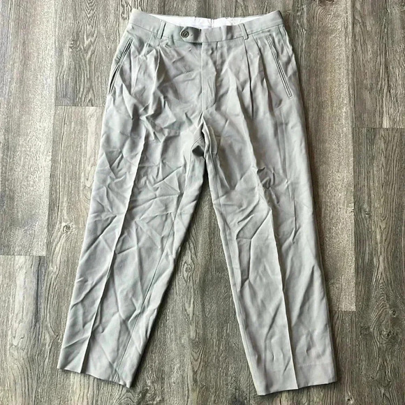 Hugo Boss Pants Gray Lopez Dress Pants Size 34 Office Work Slacks Virgin Wool - Picture 1 of 8